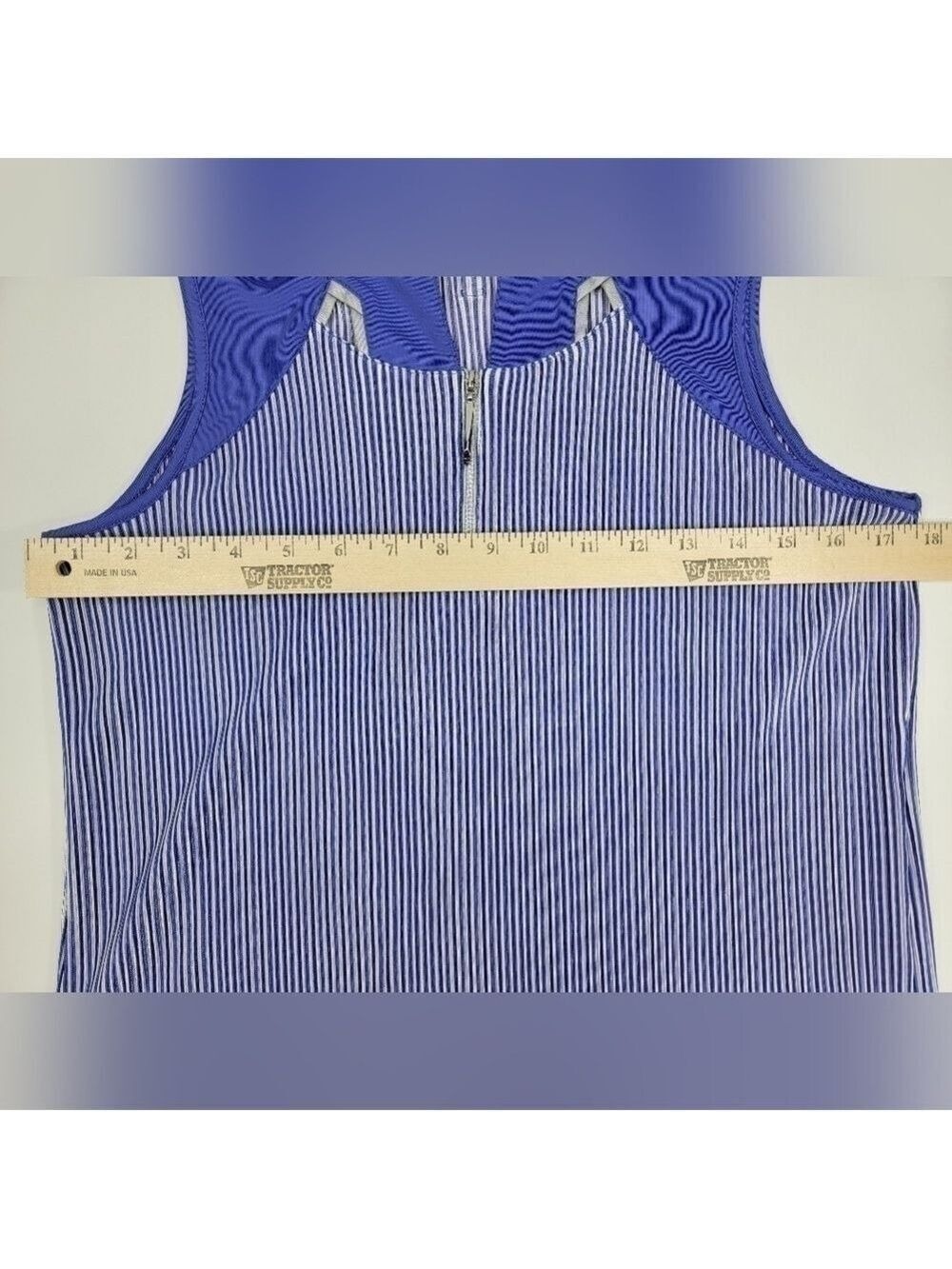 Jamie Sadock Women's Sleeveless White Purple Stripe Athletic Golf Top Size S - Picture 3 of 9